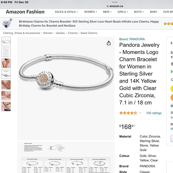 Pandora Logo 14k gold and silver bracelet - Picture 8 of 8